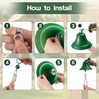 Sratte Green Iron Hanging Outdoor Dinner Bell, 6.3" Diameter Outdoor and Indoor Bell for Home with Rope and Mounting Hardware, Suitable for Courtyard Games School Garden Entry or Church Reception Wall - Image 6