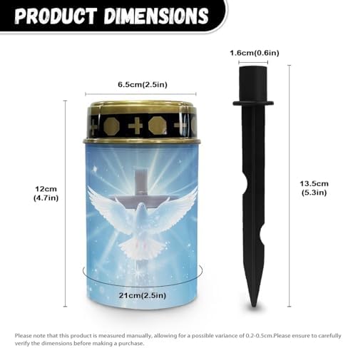 Poceacles Cross Outdoor Solar Lights - Waterproof Grave Stake Lights - Solar Powered Lanterns - Blue Dove of Peace Cross, Pack of 6 - Image 6