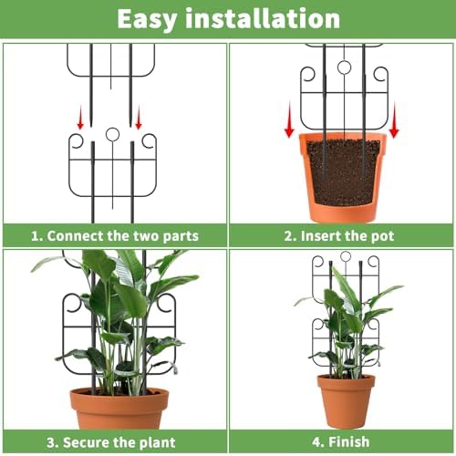 8 Pack Trellis for Climbing Plants Indoor, Expandable Heavy-Duty Metal Trellis for Potted Plants Outdoor, Flowers Vine Ivy, Sturdy Houseplant Pothos Plant Climber Support - Image 5