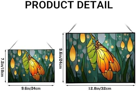 Butterfly Emerging from Chrysalis Rectangular Stained Glass Suncatcher – Hanging Window Panel with Animal & Nature Scene – Vibrant Glass Art Gift for Wildlife, Fantasy, Nature Lovers M4eGGH - Image 4