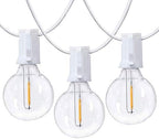 25Ft LED String Lights with 27 Shatterproof LED Clear Globe Bulbs, Indoor&Outdoor String Lights for Patio, Garden, Backyard, Bistro, Pergola, Tents, Gazebo Decor, White Wire by Couah