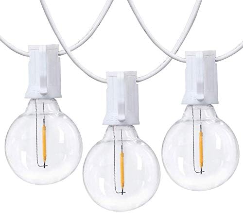 25Ft LED String Lights with 27 Shatterproof LED Clear Globe Bulbs, Indoor&Outdoor String Lights for Patio, Garden, Backyard, Bistro, Pergola, Tents, Gazebo Decor, White Wire by Couah