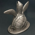 Sea Turtle Pool Scupper Spillway: Hand-Finished Metallic Water Feature (Metallic Nickel) by ArtistaPools