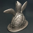 Sea Turtle Pool Scupper Spillway: Hand-Finished Metallic Water Feature (Metallic Nickel) by ArtistaPools
