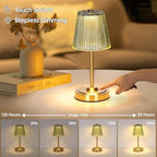 Shenmoyl Cordless Touch Table Lamp with 5200mAh Battery - 3 Adjustable Color Temperatures & Dimmable, Rechargeable Desk Lamp for Bedroom, Living Room, Office, Entryway, Bookshelves (Green Stripe) - Image 4