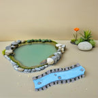 Cabilock 4pcs Miniature Water Feature Resin Creek Sculpture for Fairy Garden Decor, Realistic River Section Enhancing Mini Garden Accessories, for Desk Tops and Bookshelves Display - Image 5