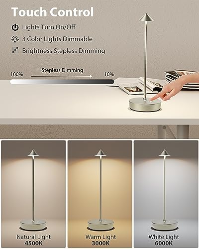 Cordless Table Lamps Rechargeable 6000mAh Battery Operated LED Desk Lamp - Image 3