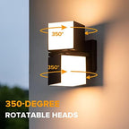 LUTEC Cuba 3000K 1100LM LED Integrated Porch Wall Light Outdoor and Indoor Bedroom LED Wall Lantern Sconce-Bronze - Image 2