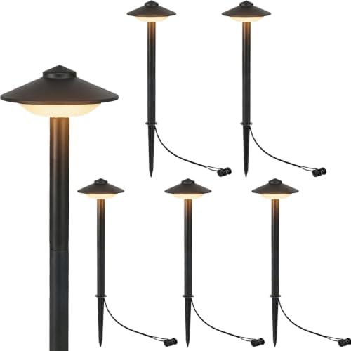 6 Pack Low Voltage Pathway Lights LED Garden Lights Warm White by MULANDI