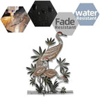 Sandhill Crane Metal Wall Art Rustic Heron Plaque Large Wildlife Sculpture for Garden Patio Porch Outdoor Decor Elegant Bird Silhouette Home Living Room Ornament (16 INCH) - Image 7