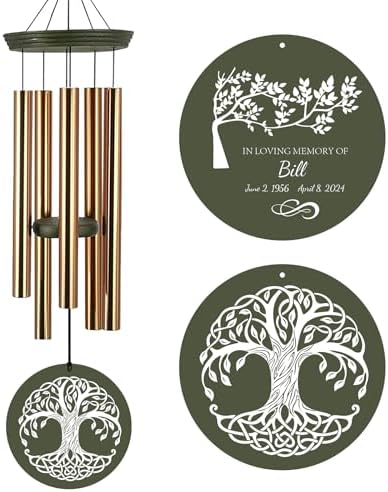 Personalized Memorial Tree of Life 30"/36" Wind Chimes by Astarin