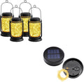 4Pack Mason jar Lanterns& 2Pack Solar Replacement Tops by YJFWAL