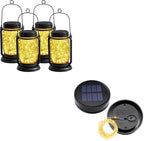 4Pack Mason jar Lanterns& 2Pack Solar Replacement Tops by YJFWAL