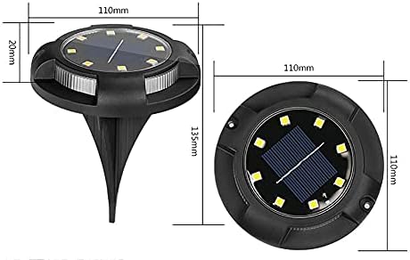 Solar Ground Lights, 8+4 LED Outdoor Solar Disk Lights, Waterproof Bright in-Ground Lights Solar Garden Lights for Landscape Deck Walkway Outdoor, 4 Pack - Image 7