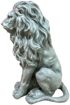 22.8" Seated Lion Statue Garden Outdoor Sculpture Home Patio Oxide - Image 6