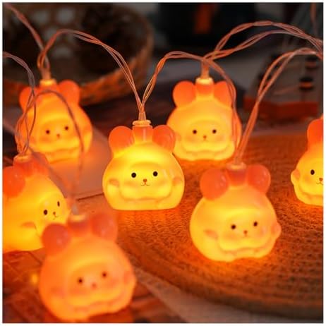 CAKERS Creative Easter Day String Lights|LED Warm White Copper Wire Lights|Hanging Fairy Lights for Bedroom Party Decor,Bunny,3m(9.8ft)-20LED-Battery by CAKERS