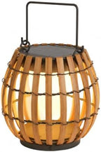 Solar Outdoor Lantern with Faux Rattan, Iron Frame and 3000K LED by Unknown