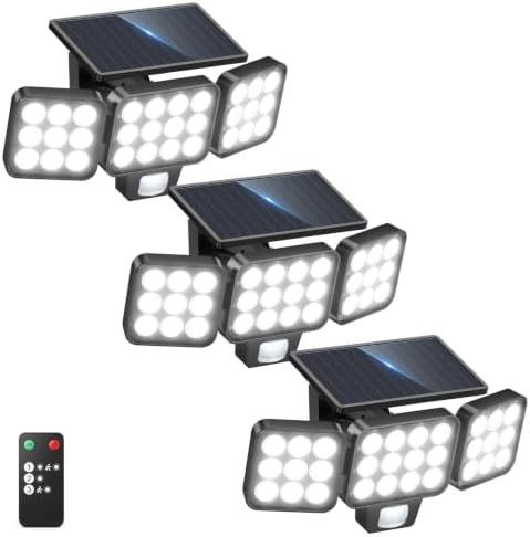 Solar Flood Lights, 3500LM Motion Sensor Outdoor Lights with Remote by TuyLuxeHome