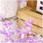CAKERS Flower Decor String Lights|Creative Christmas Petal-Shaped Copper Wire Fairy Lights|LED Floral Plant Design Ambient Light for Party Bedroom Patio,Purple Flowers,10m(32.8ft)-100LED-Battery by CAKERS
