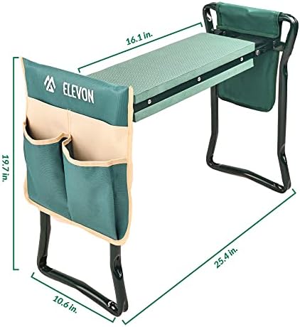 ELEVON Portable Garden Kneeler and Seat Heavy Duty Garden Bench with 2 Large Tool Pouches Prevent Knee & Back Pain Folding Sturdy Gardening Tools Gifts for Gardeners - Image 6