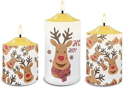 Cozeyat Christmas ELK Flameless Candles Battery Operated, Long Lasting LED Tea Lights with 4/6H Timers Tealights 3 Pieces, Dancing Flames Candles for Christmas Decoration Indoor - Image 2