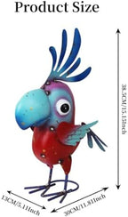 15" Metal Parrot Statue Outdoor Garden Decor - Image 2