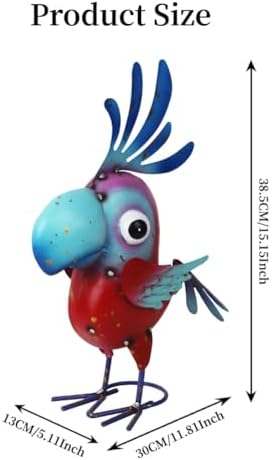 15" Metal Parrot Statue Outdoor Garden Decor - Image 2