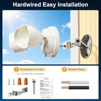 LED Flood Light Outdoor, Exterior Security Lights, 3000K/5000K Light, IP65 Waterproof, Dual-Head Wall/Eave Mount Flood Light Energy Saving for Garage, Patio, Yard (White-Modern, 1 Pack) - Image 5