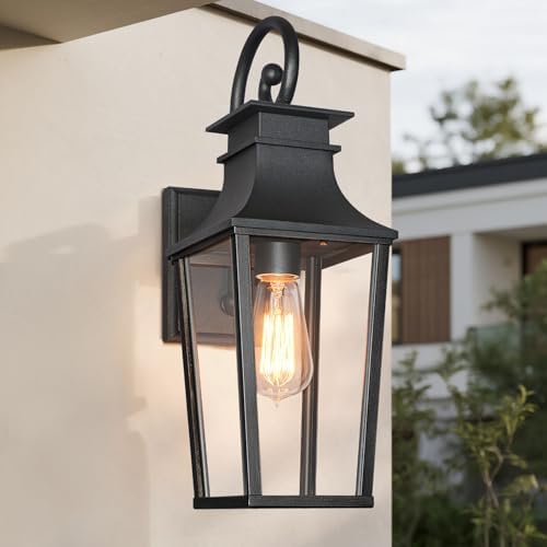 ALVIME 19" Matte Black Large Outdoor Wall Sconce by ALVIMELIGHTING