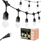 Brightech Ambience Pro - Waterproof LED Outdoor String Lights - Hanging, Dimmable 2W Vintage Edison Bulbs - 48 Ft Commercial Grade Patio Lights Create Cafe Ambience in Your Backyard by Brightech