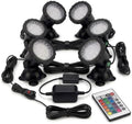PondScape Submersible LED Pond Lights with Remote Control, 16 Color Changing Underwater Lights for Ponds, Waterfalls, Fountains, Water Features and Aquariums, Adjustable Stands (6 Light Kit) by Pondscape