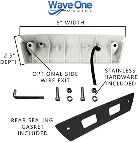 Wave One Marine Dual Color 9" LED Exterior Porch Patio Angle Light | 12v Volt 2400 Lumen Fixture Replacement Lighting RVs Boat Travel Trailer Camper RV Awning Outdoor (White Housing, White | Blue) - Image 3