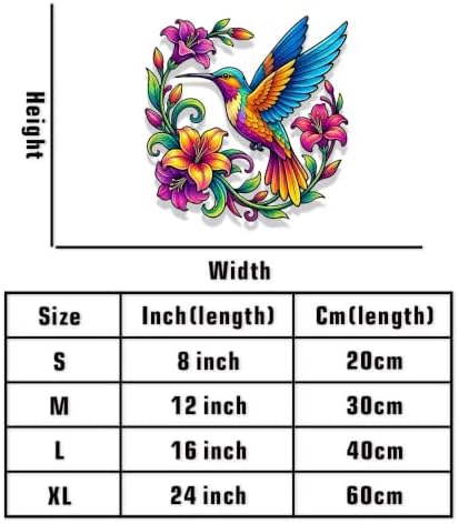 Hummingbird Metal Sign Floral Wall Art Colorful Bird Plaque Rustic Iron Decor for Garden Patio Porch Living Room Indoor Outdoor Hanging Ornament (24 INCH) - Image 6