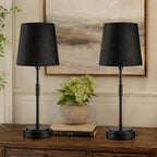 Cordless Table Lamps Set of 2 – Battery Operated Lamp with 7500mAh Rechargeable Battery, Stepless Dimmable Black Lamps with Black Shade, Wireless Lamps for Dining Room & Nightstand (Bulbs Included) by BringBrightnesstoYourLife