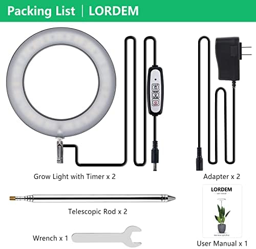 LORDEM Grow Light for Indoor Plants, Full Spectrum 6.3in Plant Light - Image 7