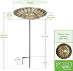 Achla Designs African Daisy Birdbath, Brass, with Stake - Image 2