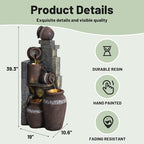 40''H 6-Tiers Fountain Outdoor, Water Fountains and Waterfalls - Image 4