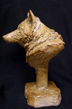 Hand Sculpted Cast Bronze Collection Sculpture Fine Art Wildlife Wolf Bust (Finish Shale & Bronze) - Image 4