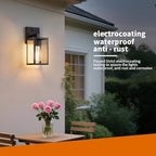 2 Pack Dusk to Dawn Exterior Lighting Fixtures Wall Mount, Sensor Outside Front Porch Lights for House, Outdoor Lantern Lamp, Waterproof Wall Sconce Lights, Black Coach Light for Garage Entryway - Image 3