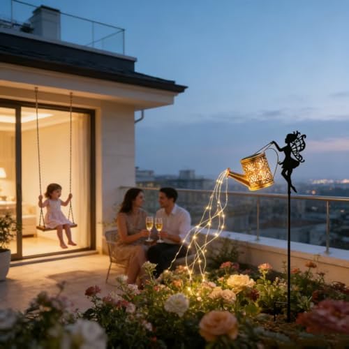 Solar Garden Lights, Fairy Watering Can String Lights Outdoor Waterproof, Decorative Solar Path Lights for Patio, Yard, Lawn, Garden Decor - Image 7