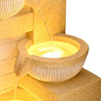 31.89" 4-Tier Outdoor Garden Water Fountain Rustic Pot Water Feature - Image 6