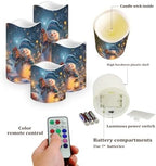 A Snowman Battery Operated Candles with Remote Christmas Decor LED Pillar Candles Color Cahnging Electric Candles LED Tea Lights Christmas Decorations for Home Living Room - Image 3