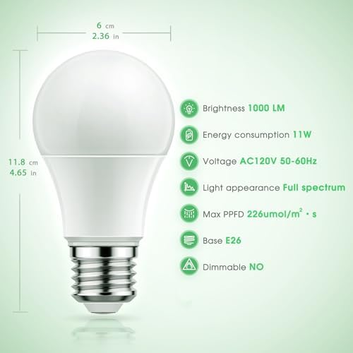 Briignite Grow Light Bulbs, LED Grow Light Bulb A19 Bulb, Full Spectrum - Image 5