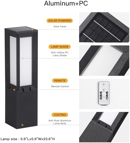 MVBT 24" Solar Pathway Lights Outdoor IP65 Waterproof Landscape Path Lights - Image 2