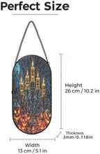 Halloween Skull Candle Pumpkin Ghost Moon Bat Sun Catcher 10.2In - Image 3