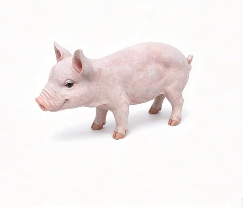 Cute Pink Pig Garden Statue, 26-Inch Resin Farm Pig Figurine, Weatherproof Lawn Ornament, Outdoor Pig Sculpture for Front Yard, Backyard, Patio - Image 6
