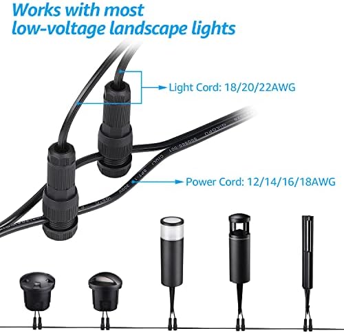LEONLITE Hardscape Lighting Bundle Wire Connectors, 8-Pack 12 Inch LED Hardscape Lighting, Retaining Wall Lights, 12V AC/DC, ETL, 2700K & 20-Pack Fastlock Wire Connectors for Landscape Lighting - Image 5