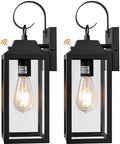 Dusk to Dawn Outdoor Wall Lights 15Inch Black 2 Pack by Yolsunes