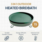 Farm Innovators BD-75 All-Season 3-in-1 Outdoor 14-Inch Heated Birdbath with 3 Mounting Options, 75 Watts, Green/Light Green (4 Pack) - Image 3