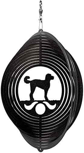 SWEN Products Labradoodle Circle Swirly Metal Wind Spinner by SWENProducts